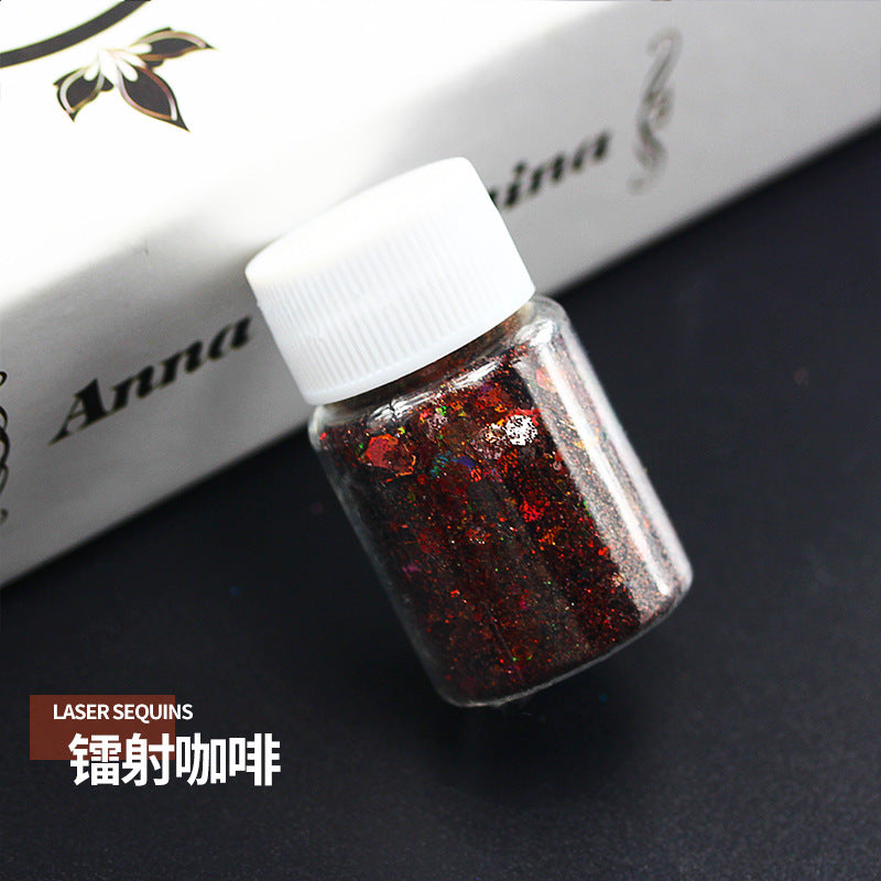 Wholesale Mixed Sequins Laser Colorful Glitter Powder Nail Art Crystal Drip Glue Flow Hemp Filler Gold Powder